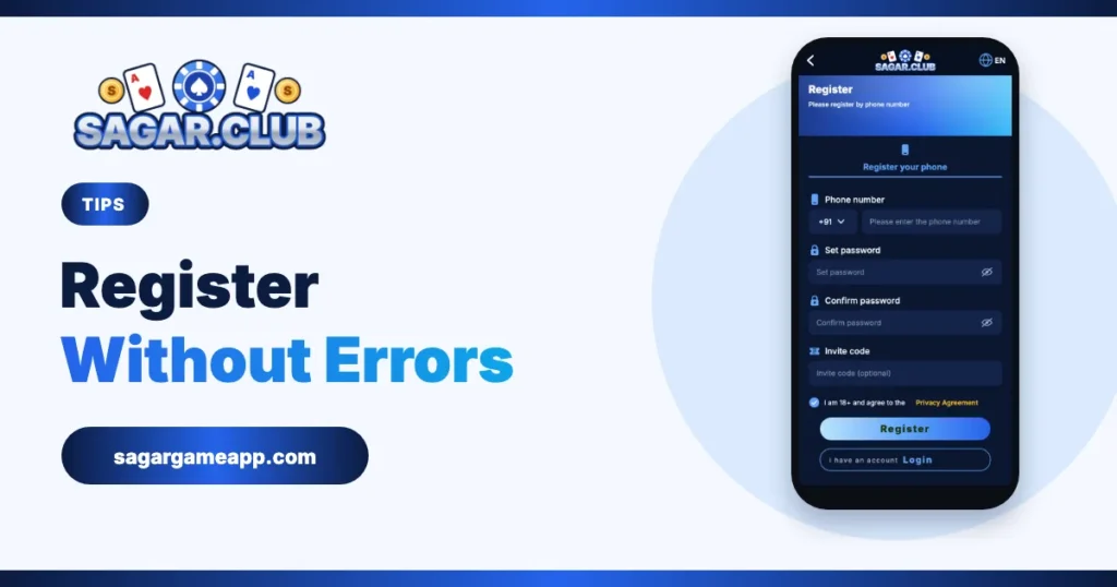 Sagar Club app register tips